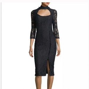Alexis Lace Dress High Neck Midi